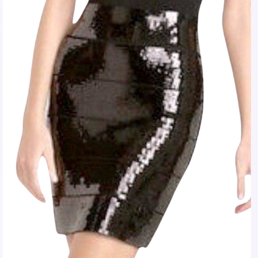 BCBGMaxAzria Shimmering Black Pencil Skirt